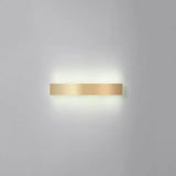 Minimalist Gold Plated Led Wall Sconce For Living Room - Aluminum Bar Shaped Flush Light / 12 White