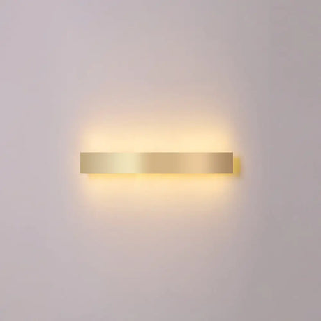 Minimalist Gold Plated Led Wall Sconce For Living Room - Aluminum Bar Shaped Flush Light / 23.5 Warm