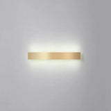 Minimalist Gold Plated Led Wall Sconce For Living Room - Aluminum Bar Shaped Flush Light / 23.5