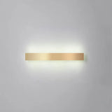 Minimalist Gold Plated Led Wall Sconce For Living Room - Aluminum Bar Shaped Flush Light / 31.5
