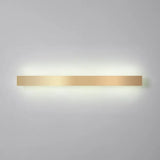 Minimalist Gold Plated Led Wall Sconce For Living Room - Aluminum Bar Shaped Flush Light / 71 White