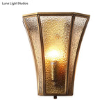 Minimalist Gold Trumpet Flared Wall Mount Glass Light - Single Corridor Lighting