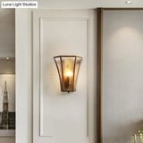 Minimalist Gold Trumpet Flared Wall Mount Glass Light - Single Corridor Lighting