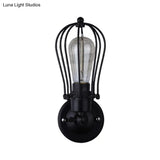 Minimalist Grapefruit Iron Wall Lamp In Black For Corridor Lighting