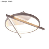 Minimalist Gray Led Flush Light - Acrylic V-Shape Ceiling Mount Fixture Warm/White 16.5’/20.5’ Wide