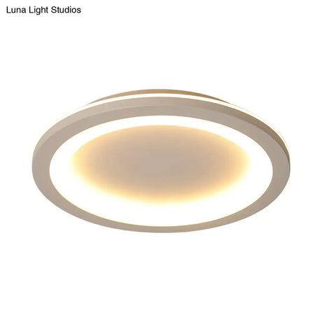Minimalist Grey Geometric Acrylic Flush Mount Led Lighting Fixture For Bedroom