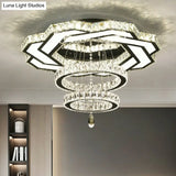 Minimalist Halo Ring Crystal Ceiling Mounted Light For Dining Room