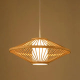 Minimalist Handwoven Rattan Pendant Ceiling Light - Wood Suspension Lighting / M