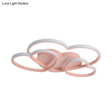 Minimalist Heart Design Led Flush Mount Ceiling Light Fixture - Acrylic White/Pink/Gold Finish