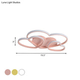 Minimalist Heart Design Led Flush Mount Ceiling Light Fixture - Acrylic White/Pink/Gold Finish