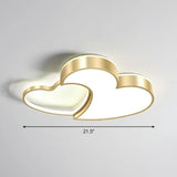 Minimalist Heart - Shaped Metal Ceiling Flush Mount Led Light In Golden Finish – Ideal For