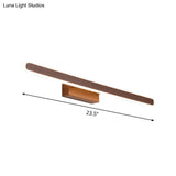 Minimalist Iron Sconce: 16/23.5/31.5 Led Vanity Wall Light Brown Finish - Warm/White Ideal For