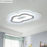 Minimalist Led Acrylic Cloud Flush-Mount Light Fixture - White Ceiling Lighting