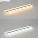 Minimalist Led Acrylic Linear Flush Mount Ceiling Light - White