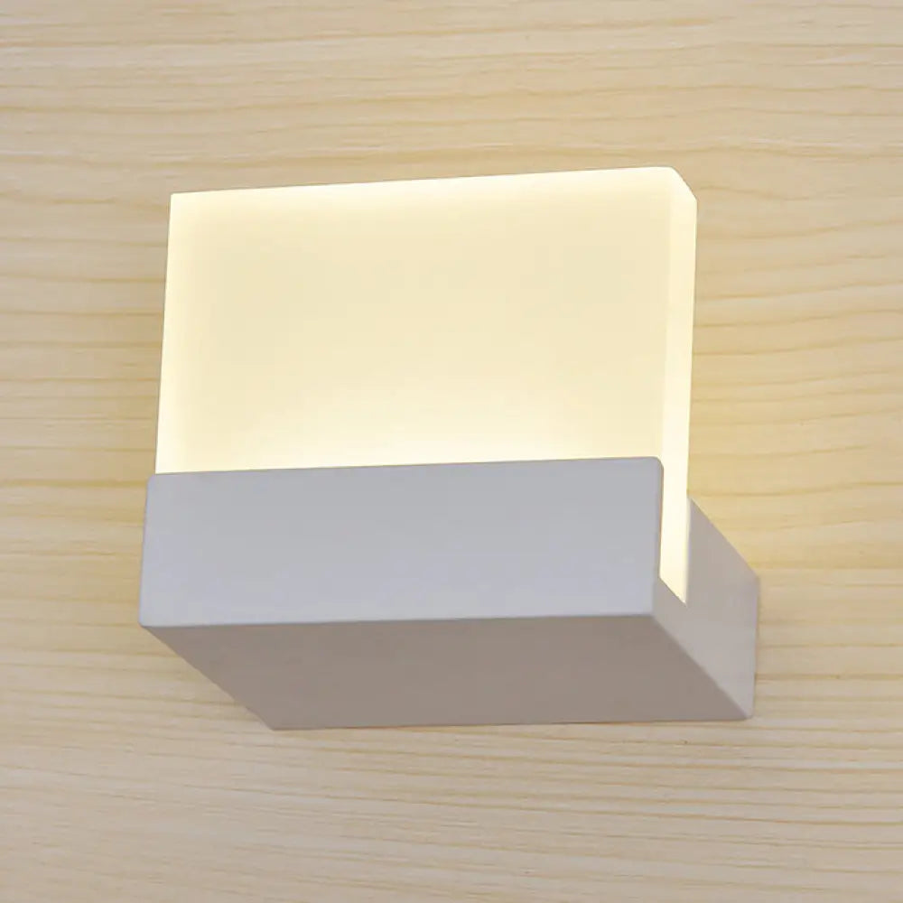 Minimalist Led Acrylic Slab Sconce Light - Warm/White Wall Lighting Solution White / Warm