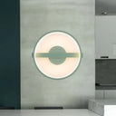 Minimalist Led Acrylic Wall Lamp In Green - White/Warm Light 12.5/16.5 Dia / 12.5 White