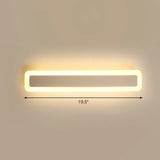 Minimalist Led Bar Vanity Light For Bathroom - White Acrylic Wall Mount / 19.5 Warm