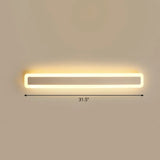 Minimalist Led Bar Vanity Light For Bathroom - White Acrylic Wall Mount / 31.5 Warm