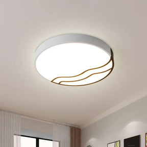 Minimalist Led Bedroom Ceiling Lamp In White/Gold And Black 16’/14’ Diameter Black-White / 14’