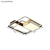 Minimalist Led Ceiling Lamp In Black Geometric Design With Acrylic Shade - Warm/White Light