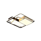 Minimalist Led Ceiling Lamp In Black Geometric Design With Acrylic Shade - Warm/White Light 18/21.5