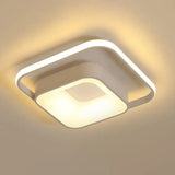 Minimalist Led Ceiling Light Square Metal Fixture With Stepless Dimming And Remote Control In