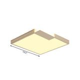 Minimalist Led Ceiling Lighting: Square Acrylic Flush Mount White 16/19.5 Width Warm/White Light