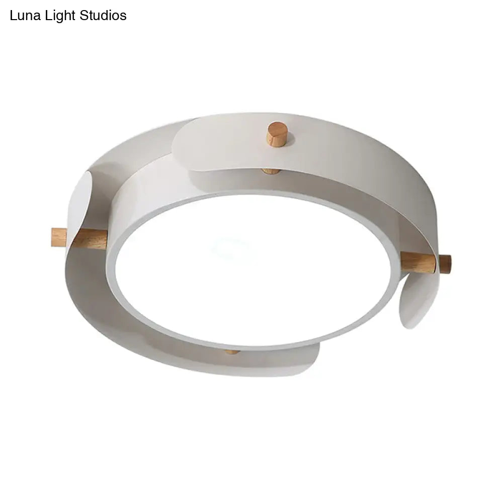 Minimalist Led Ceiling Mount Light - Round Metal Flush Fixture For Bedroom Lighting