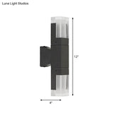Minimalist Led Courtyard Wall Lamp In Black With Warm/White Light And Acrylic 1/2 Head Sconce
