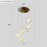 Minimalist Led Crystal Pendant Ceiling Light For Dining Room - Round Beveled Cut K9 Clear