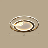 Minimalist Led Flush Ceiling Light Fixture - 3 - Ring Bedroom Mount In Black / 18’ Warm