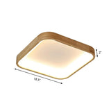 Minimalist Led Flush Ceiling Light With Wood Shade - Warm/White Options 14.5/18.5 Width
