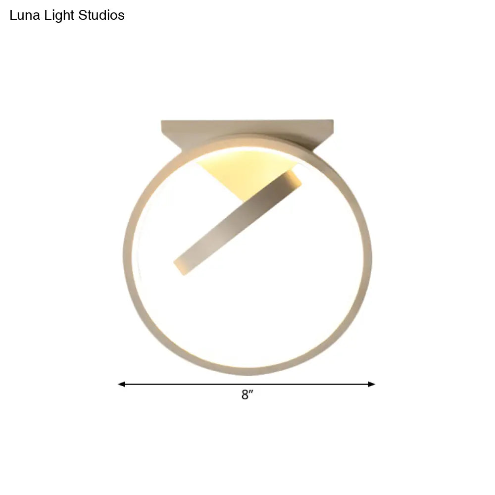 Minimalist Led Flush Light With Dual Rings - Ceiling Mount Warm/White Black/White