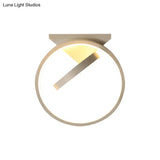 Minimalist Led Flush Light With Dual Rings - Ceiling Mount Warm/White Black/White