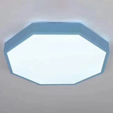Minimalist Led Flush Mount Ceiling Light Fixture With Acrylic Chandelier Accent For Bedroom Blue /