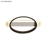 Minimalist Led Flush Mount Ceiling Light In Black/White With Arc Rectangular Canopy And Warm/White