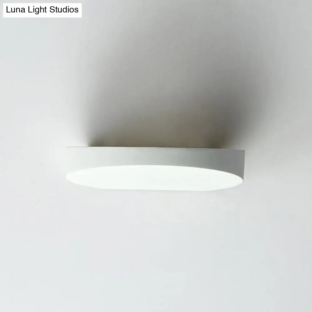 Minimalist Led Flush Wall Sconce In Aluminum With Black Grey Or White Finish - Ideal For Corridors