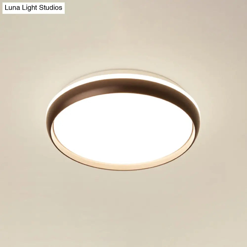 Minimalist Led Flushmount With Acrylic Shade - Black/Gold/Silver Flush Lighting For Living Room