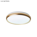 Minimalist Led Flushmount With Acrylic Shade - Black/Gold/Silver Flush Lighting For Living Room