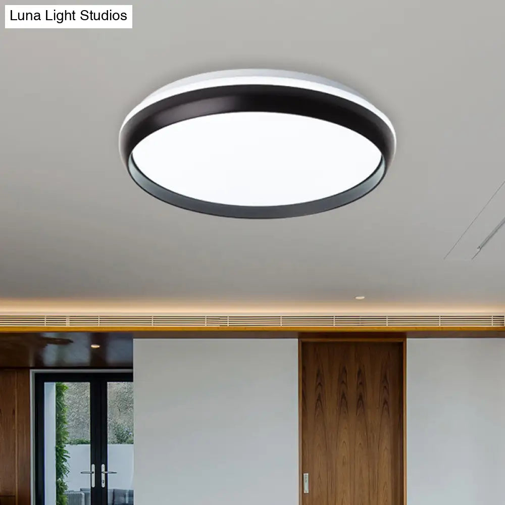 Minimalist Led Flushmount With Acrylic Shade - Black/Gold/Silver Flush Lighting For Living Room
