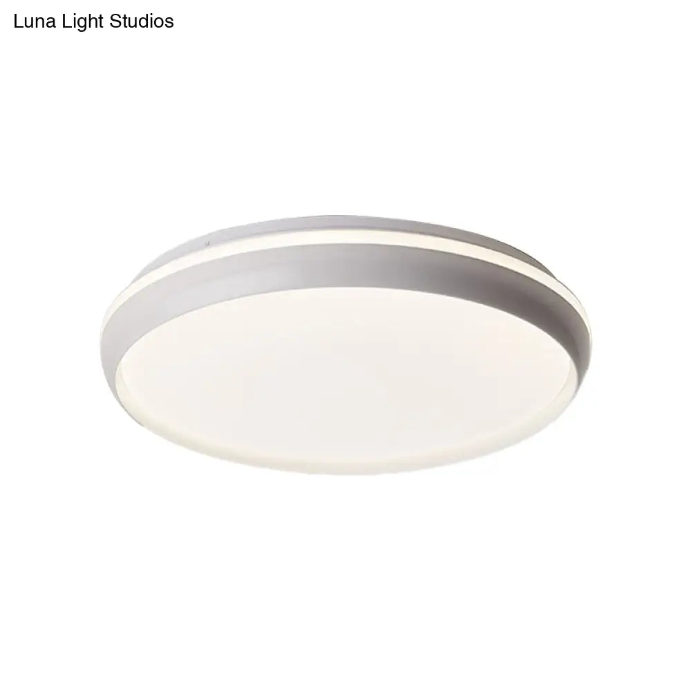 Minimalist Led Flushmount With Acrylic Shade - Black/Gold/Silver Flush Lighting For Living Room
