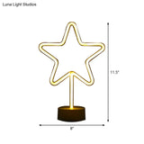 Minimalist Led Geometry Frame Mini Nightstand Lamp - White Plastic Wall Night Light