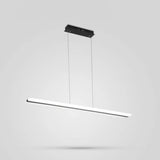 Minimalist Led Hanging Lamp With Black And White Plank Design - Acrylic Island Lighting For Tables