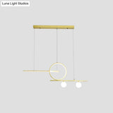 Minimalist Led Island Ceiling Light With Globe Acrylic Shade For Dining Room And Kitchen