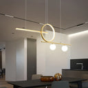 Minimalist Led Island Ceiling Light With Globe Acrylic Shade For Dining Room And Kitchen Gold /