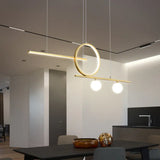 Minimalist Led Island Ceiling Light With Globe Acrylic Shade For Dining Room And Kitchen Gold /