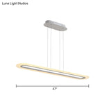 Minimalist Led Island Light Fixture - Acrylic Oblong Design