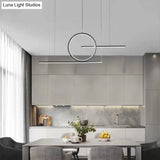 Minimalist Led Island Pendant Light With Halo Ring For Dining Room