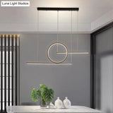 Minimalist Led Island Pendant Light With Halo Ring For Dining Room