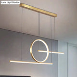 Minimalist Led Island Pendant Light With Halo Ring For Dining Room